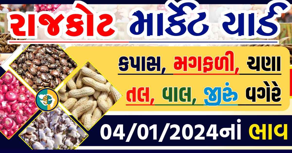 Today 04/01/2024 Rajkot Apmc Rate આજના રાજકોટના બજાર ભાવ Gkmarugujarat.com