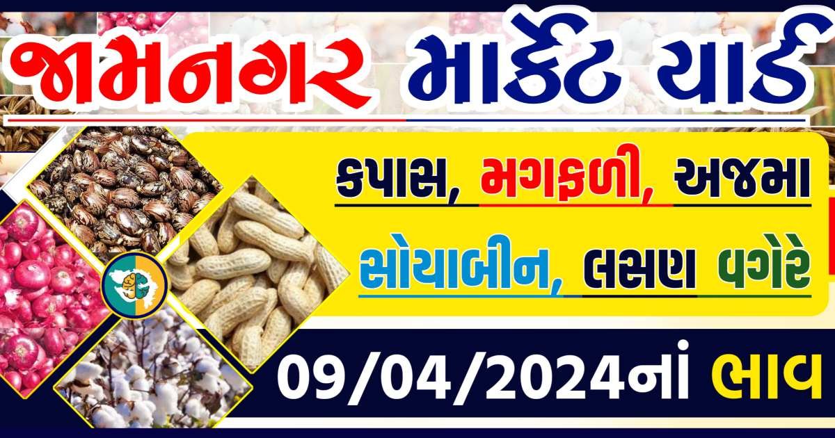Jamnagar Apmc Rate 09-04-2024 આજના જામનગર ના બજાર ભાવ Gkmarugujarat.com