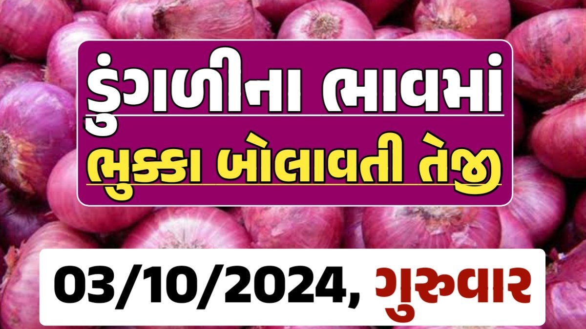 Onion Price 03-10-2024 લાલ અને સફેદ ડુંગળી ના બજાર ભાવ Gkmarugujarat.com