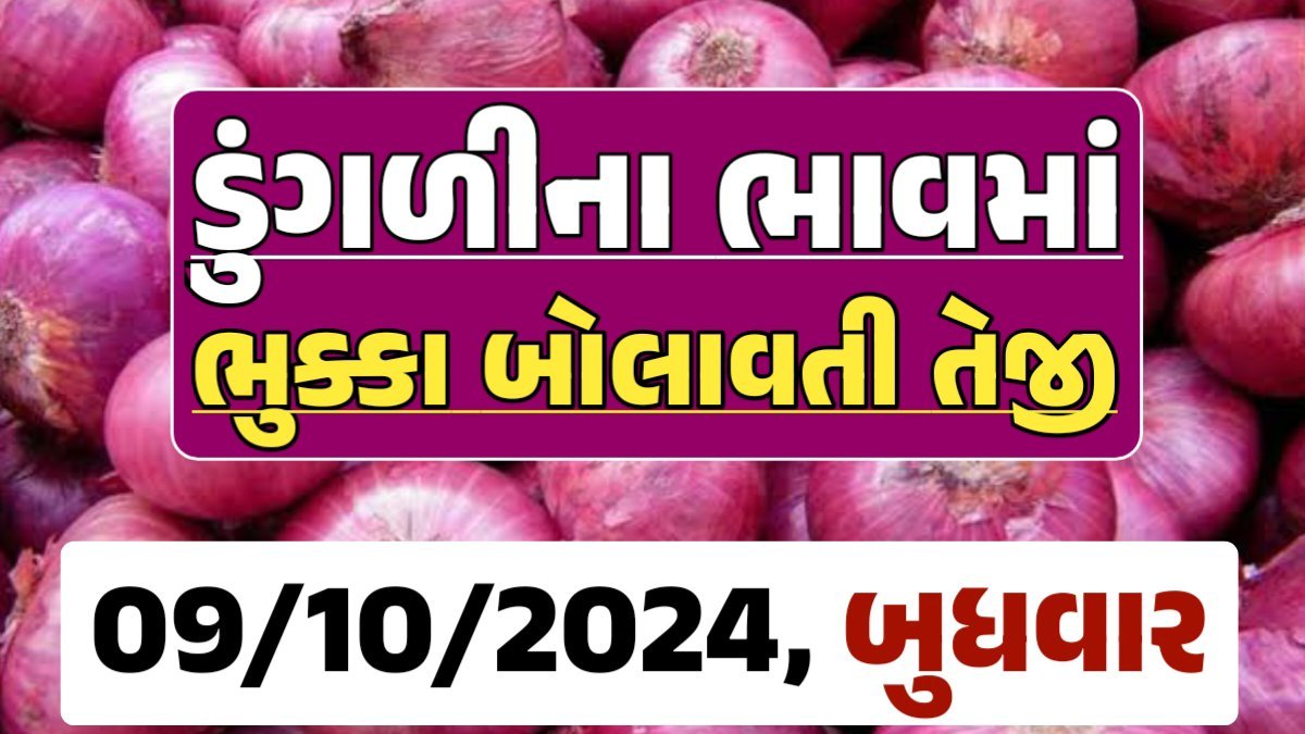 Onion Price 09-10-2024 લાલ અને સફેદ ડુંગળી ના બજાર ભાવ Gkmarugujarat.com