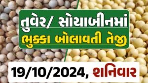 Turmeric And Soybeans Price 19-10-2024 તુવેર સોયાબીન ના બજાર ભાવ gkmarugujarat.com